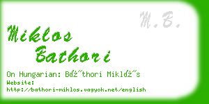 miklos bathori business card